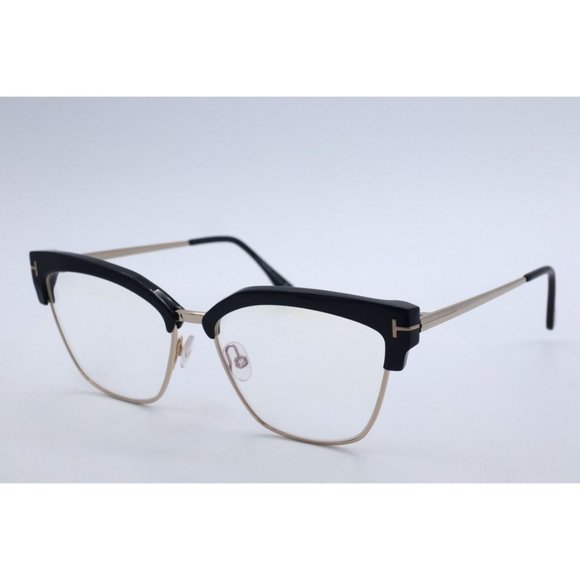 New Authentic Tom ford TF 5547-B 001 Half Rim Black Eyeglasses Clear lenses 54mm